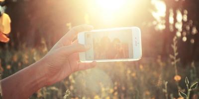 Image of a phone in the sun