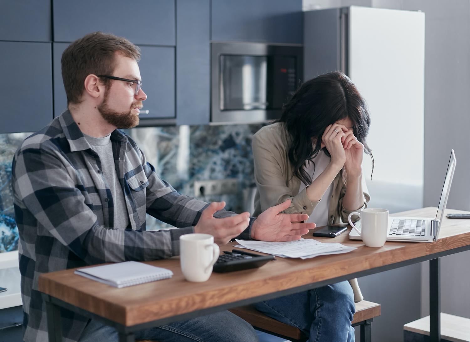 worried man and woman