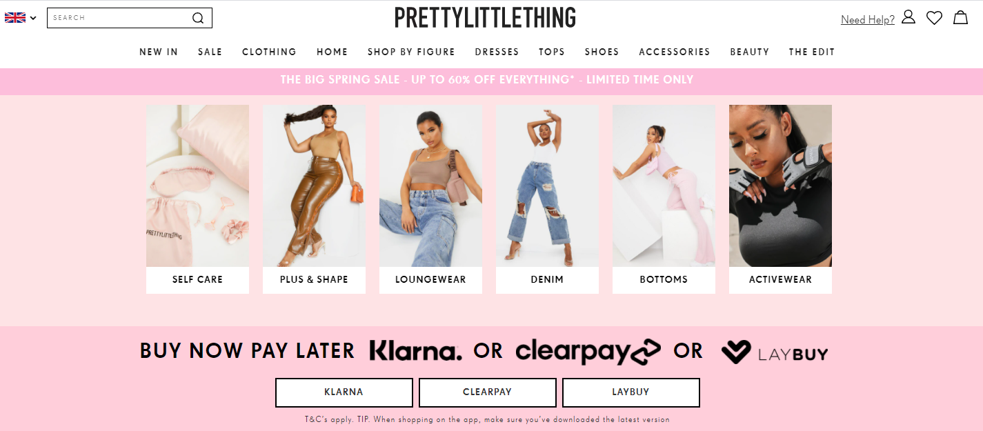 pretty little thing buy now, pay later
