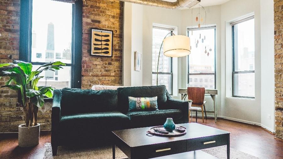 sofa and table in living room