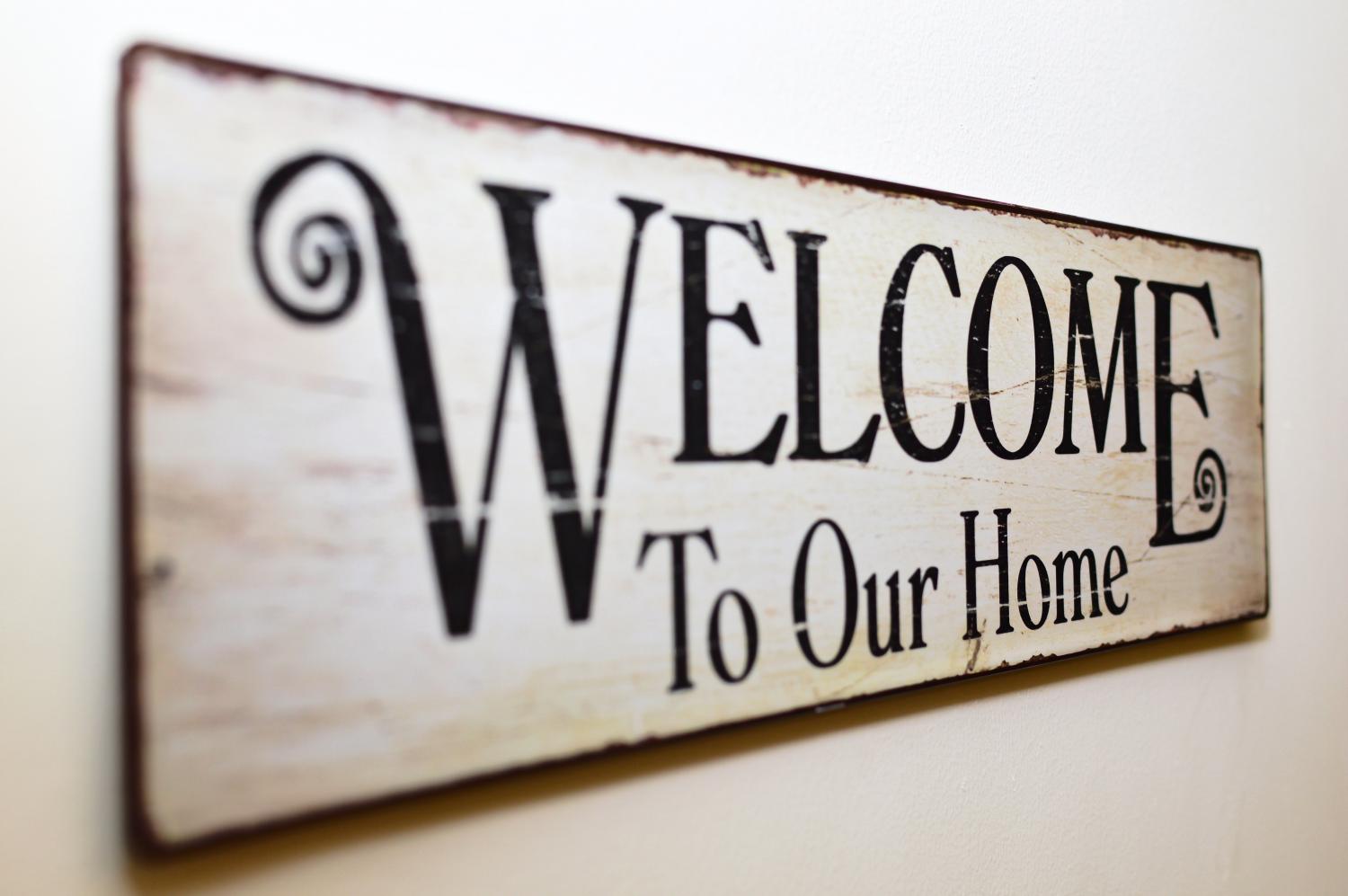 welcome to our home sign 