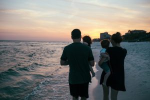 family on the beach